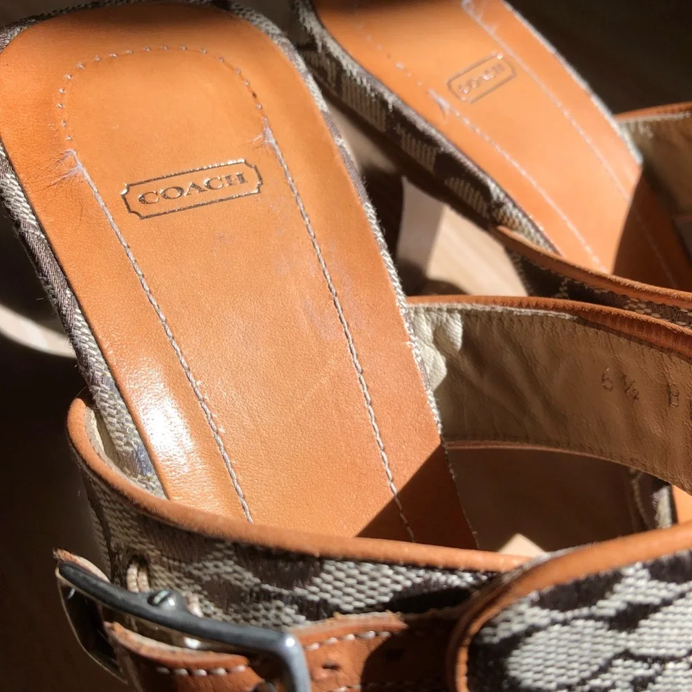Coach Tan and Brown Sandals